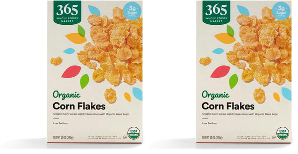 365 by Whole Foods Market, Organic Corn Flakes Cereal, 12 Ounce (Pack