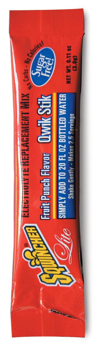 Sqwincher 060102-FP 0.11 oz Lite Qwik Stik Powder Concentrate Electrolyte Replacement Beverage