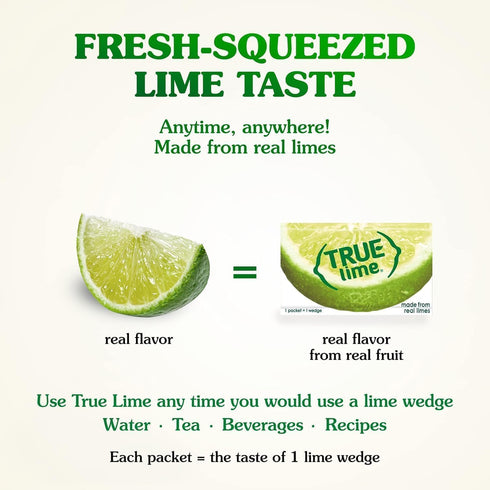 True Lime (Pack 2 64 Packets) , Unsweetened Crystallized Lime of Boxes, Total Individual