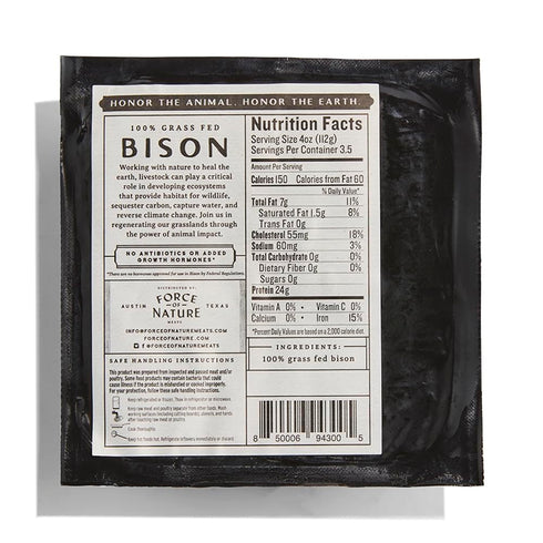14 OZ Force of Nature Meats Regenerative Ground Bison
