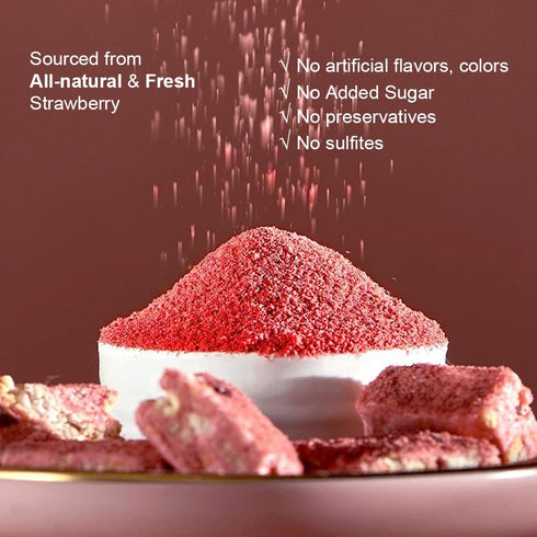 Fraunitsh 3.52oz/100g Freeze Dried Strawberry Powder, Natural Strawberry Powder Fruit Powder, Strawberries Powder
