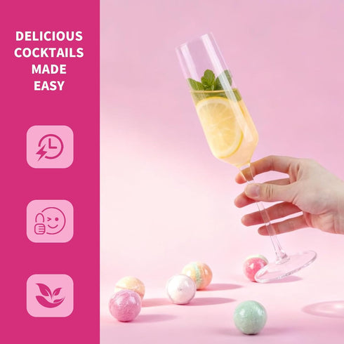 9 (9 Cocktail & Mocktail Bombs, Glitter Drink Bombs with Fruit Flavors, Cocktail Bombs & Drink Bombs, Edible Glitter