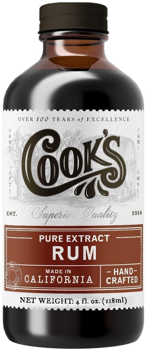 Cook's Pure Rum Extract for Baking, Ice Cream, Candies, and Cakes, 4 oz