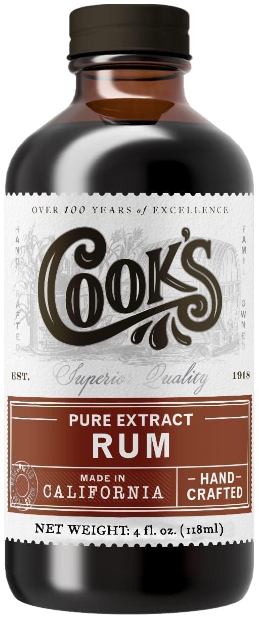 Cook's Pure Rum Extract for Baking, Ice Cream, Candies, and Cakes, 4 oz