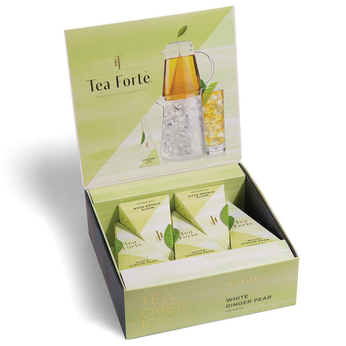 Tea Forte Tea Over Ice White Ginger Pear - Premium Organic Caffeinated Iced Tea Blend, 5 Count
