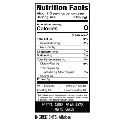 0 Tummy (12 oz) Wholesome Yum Powdered Allulose Sweetener - Natural Keto Powdered Sugar Substitute - Non GMO, Zero