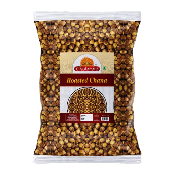 GHOTARAM Chana Chickpeas Bhuna Roasted Desi Bhungade Bhungda With Skin, Unsalted Roasted Bhuna
