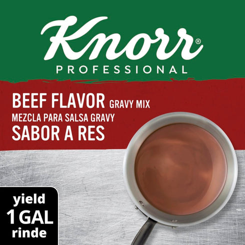 12.66 oz, Pack 6 Knorr Professional Beef Gravy Mix Gluten Free, No Artificial Flavors or Preservatives, No added MSG