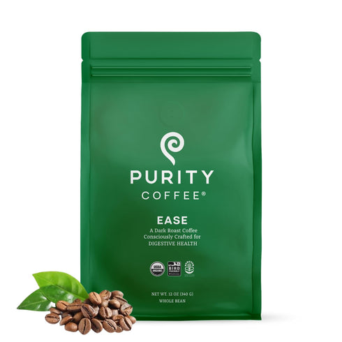 Purity Coffee EASE Low Acid Dark Roast Whole Bean (12oz Bag) |