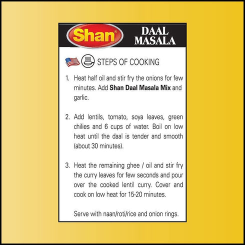 Shan - Daal Masala Mix, 100g, Seasoning Packets for Mild Lentil Curry