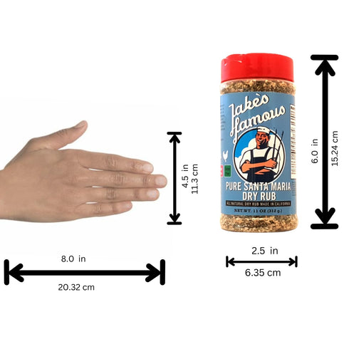 Jake's Famous Foods 11 Oz, (Pack 1) Jake's Famous Pure Santa Maria Seasoning, Grill Seasoning, Tri Tip, Steak, Pork
