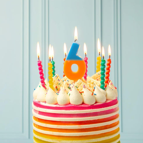 2 2nd, 21st Talking Tables Orange and Pink Number Candle for Cakes | Birthday Cake Topper Decorations for Kids Party
