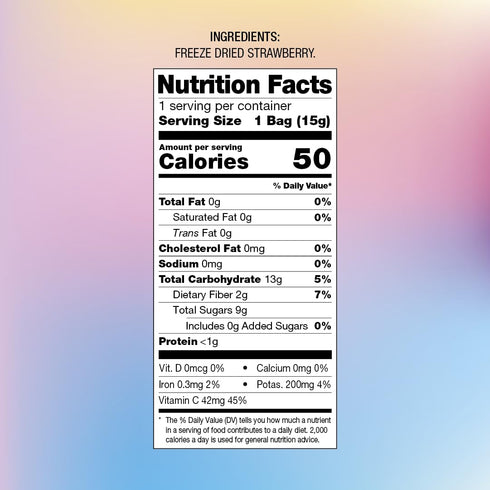 6 Pack (1 Oz Packs Pols Freeze Fresh - Sliced Freeze-Dried Strawberries Each) No Added Sugar, Non-GMO, Vegan