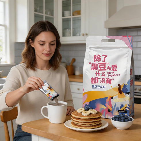 xapuo 30 Packets, 750g Sugar-Free Pure Soy Milk Powder, Non-GMO Soybean Drink Mix, Individual Total