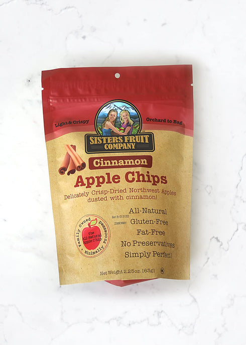 2.25 OZ Sisters Fruit Company, TRIO, Apple Chips, All Natural, Gluten-Free, Fat-Free (Contains THREE BAGS)