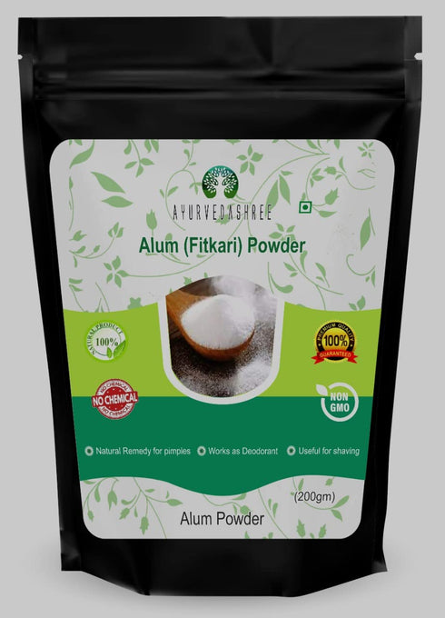 AYURVEDASHREE Alum Powder 200 Gm, Food Grade Granulated Powdered Alum, 100% Pure, Food Preservative