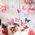 Newmemo 12pcs Gradient Sequins Butterfly Cake Toppers - Rose Gold Confetti Balloon Cake Supplies for Birthday Wedding