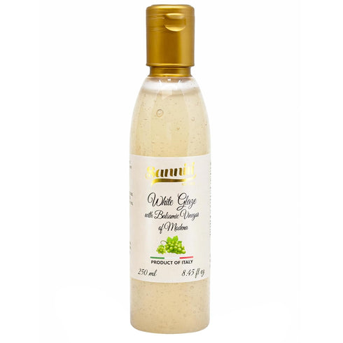 8.45 oz (Pack 2) Sanniti Italian White Glaze with Balsamic Vinegar of Modena | Ideal for Dressing | Delicate Cream