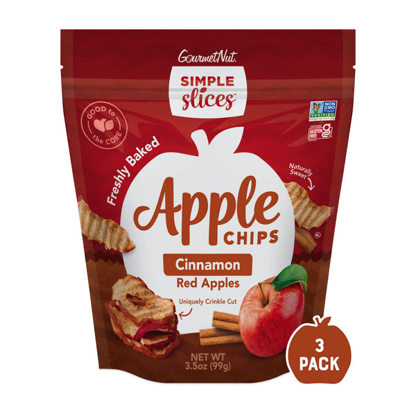 Simple Slices Gourmet Nut Baked Apple Chips, USA Grown Sliced Dried Apples,