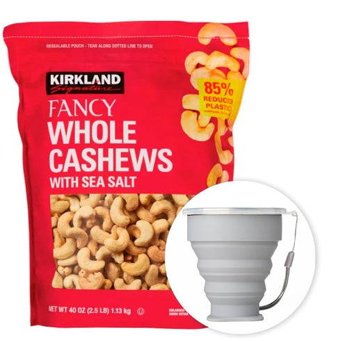 MORALZA Kirkland Signature Fancy Whole Cashews With Sea Salt 40 oz - 2.5LB