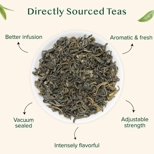 170+ (12oz) VAHDAM, Green Tea Leaves From Himalayas Cups High Elevation Grown Green Tea Leaves From Himalayas | Pure