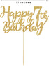Gold Glitter Happy 7th Birthday Cake Topper, 7 Years Old Birthday Party Decorations, Boy or Girl Cake Toppers