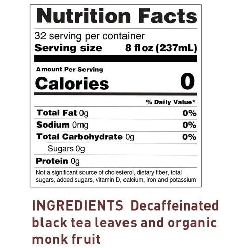 8 (Pack 2) The Republic of Tea Keto-Friendly Sweet Iced Decaf Black Tea, Large Quart-Sized Iced Tea Pouches