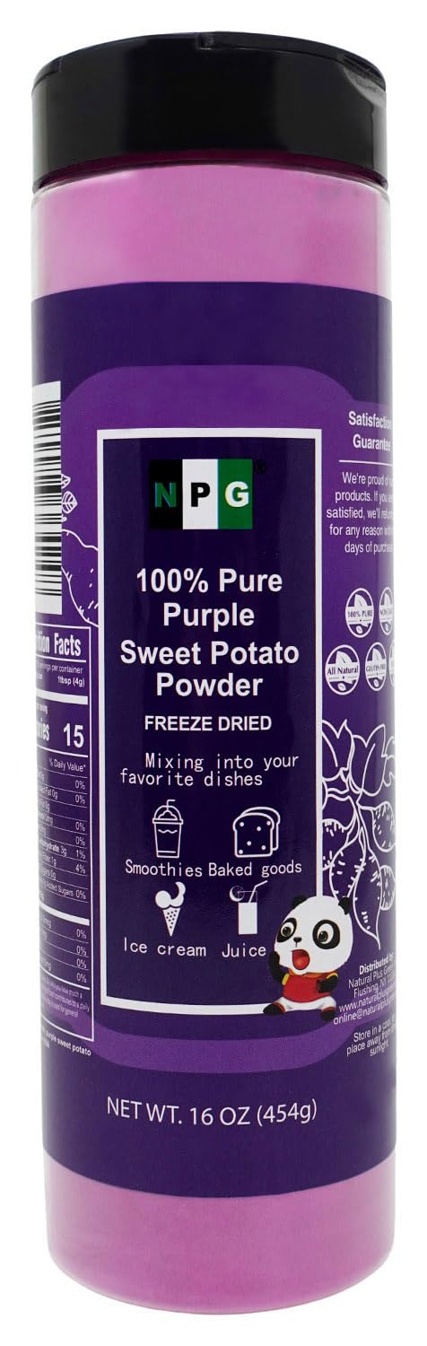 NPG 100% Pure Purple Sweet Potato Powder (Purple Yam Ube) 16 Ounces,
