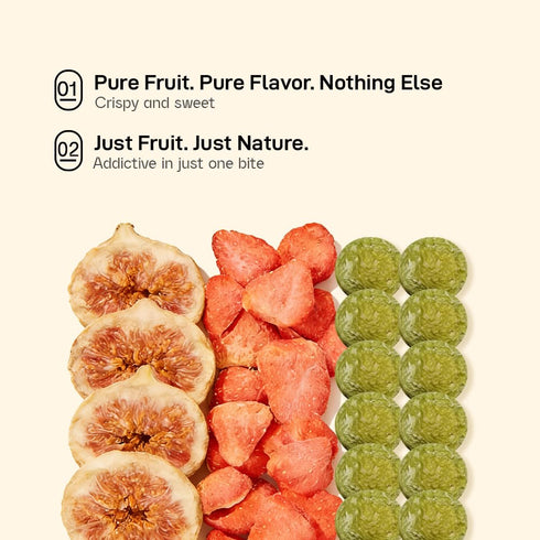 Green focus Packs 6 (1.1oz/30g+ 6.5oz/184g) Greenfocus Freeze Dried Mixed Fruit - Large Bags Each) - Crunchy