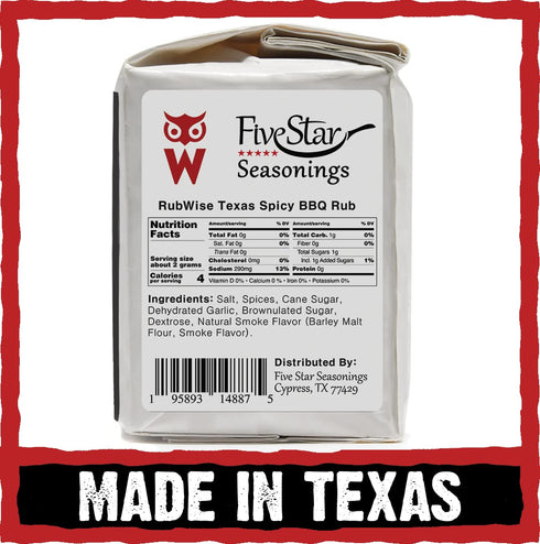 RubWise Texas Style Spicy BBQ Brisket Rub (1 lb) | Dry Rub Seasoning for Smoking and Grilling