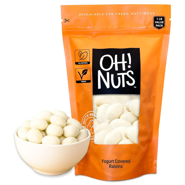 Oh! Nuts Yogurt Covered Raisins - 200pcs/1lb - Sweetened Dehydrated Creamy Yogurt