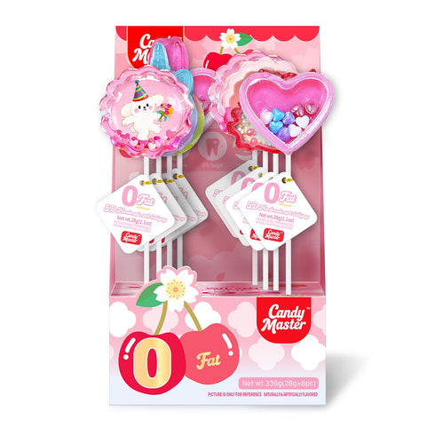 Candy Master 5D Lollipop, Mother's Day Sweet Heart Candy, 8 Packs Sugar-Free