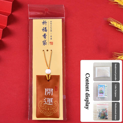 Rosojodg Red Lucky Spiritual Salt Pouch, Spiritual Salt with Sachet, Buddhist Spiritual Salts Pouch Necklace for Money