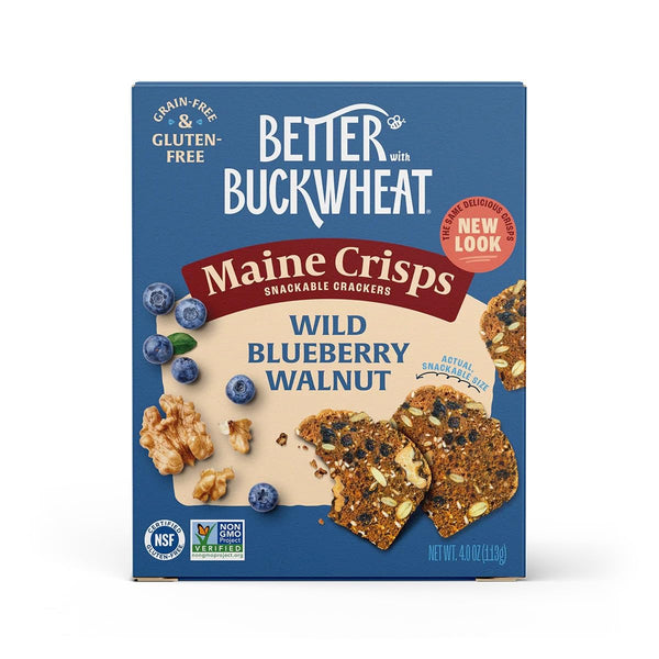Maine Crisp Wild Blueberry Crisps - Gluten-Free Crackers With Blueberries, California Walnuts
