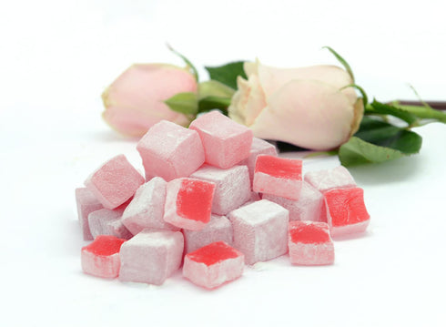 Mughe Gourmet Turkish Delight Candy Gift Box - 7oz/200g - Halal, Vegan Lokum Fruit Flavors for Special Occasions