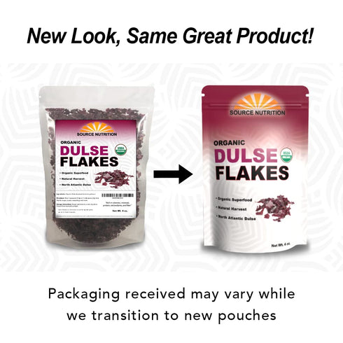 Organic Dulse Flakes - Sun Dried, Wild Crafted North Atlantic Dulse - Palmaria Palmata (4 oz)