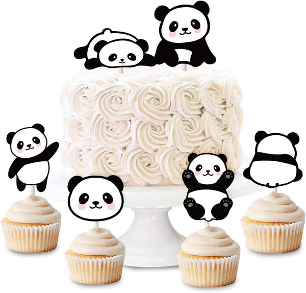 Panda Cupcake Toppers Picks, 24pcs - Birthday & Baby Shower Party Supplies
