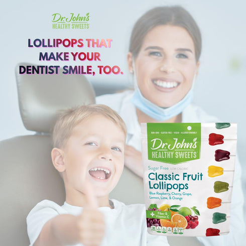 60 Count, 1 LB Dr. Johns Sugar Free Candy, Healthy Lollipops with Zero Sugar, Low Calorie Snacks, Keto Friendly Hard