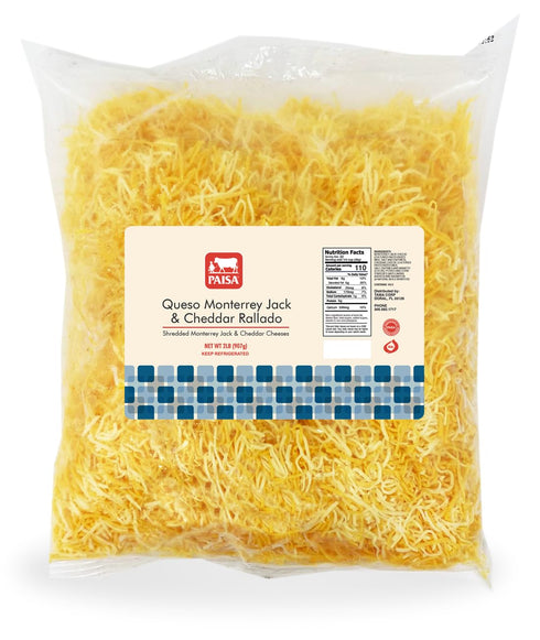 Shredded Monterey Jack and Cheddar Cheese Blend (pack of 2-4 lb total)
