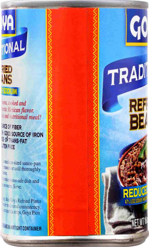 16 (Pack 12) Goya Foods Refried Pinto Beans, Reduced Sodium, Ounce