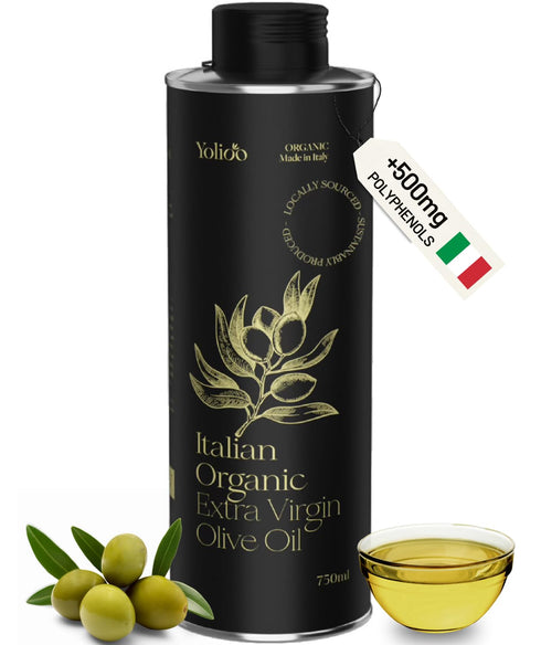 Yolioo 100% Italian Organic Olive Oil Extra Virgin | Polyphenol Rich Extra Virgin