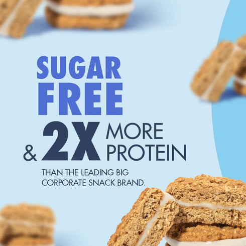 120 (8 Pack) Sinless Oatmeal Cream Pie - Keto Vanilla Cream Sandwich Cookies - Gluten Free Sugar Free - Healthy Low