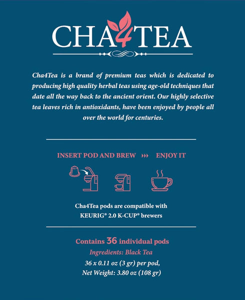 Cha4TEA 36-Count English Breakfast Tea for Keurig K-Cup