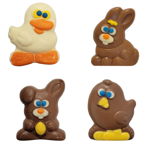 Fruidles Large Easter Buddies Milk Chocolate Bunnies 8-Pack, Individually Wrapped in Gift-Box,