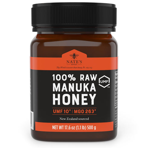 Nate's Raw Manuka Honey New Zealand MGO 263+ | UMF Certified 10+