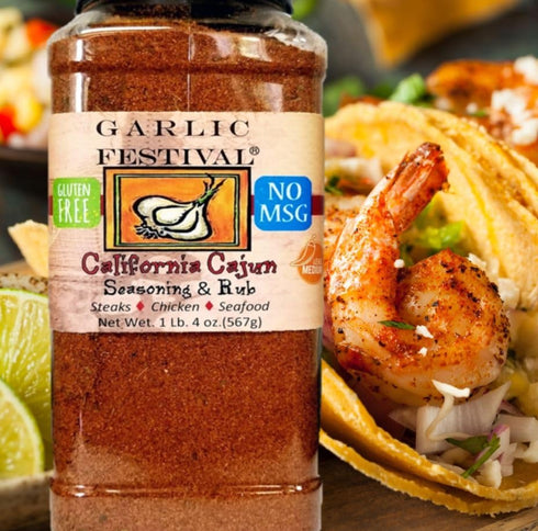 1lb. 4oz. Garlic Festival Foods California Cajun Garlic Seasoning Grande