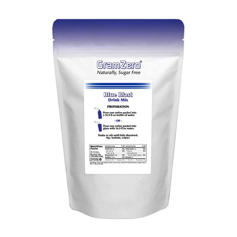 2GO GramZero Sticks - Blue Blast, Zero Calorie Sugar Free Drink Mix, Stevia Sweetened, Great For Nutrition Club Loaded