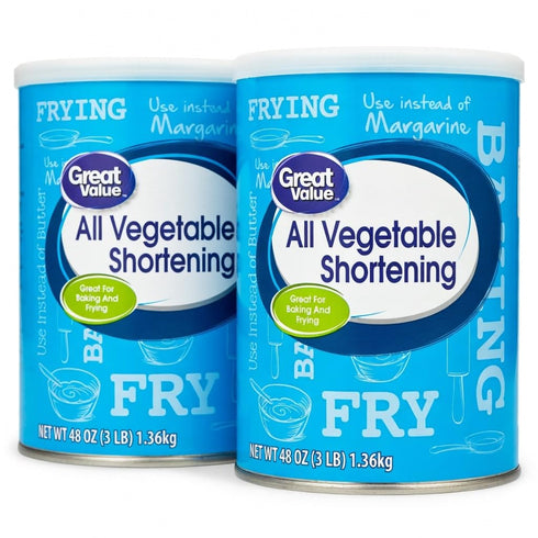 Boltman Great Value All Vegetable Shortening, 48 oz Can (Pack of 2, 96