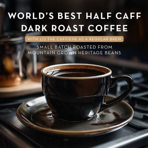 100 100% World's Best Half Caff Dark Roast Coffee Pods, ct, Single Serve Pods Arabica Coffee, Compatible with Keurig K