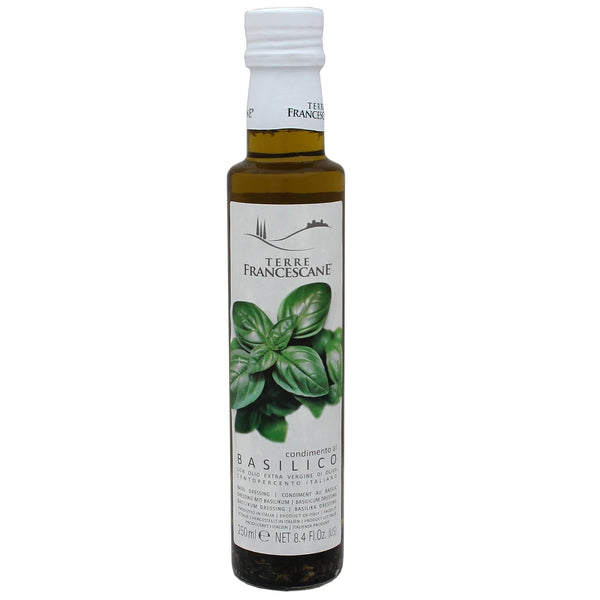Italian Basil Naturally Flavored Extra Virgin Olive Oil from Terre Francescane, 8.4oz,
